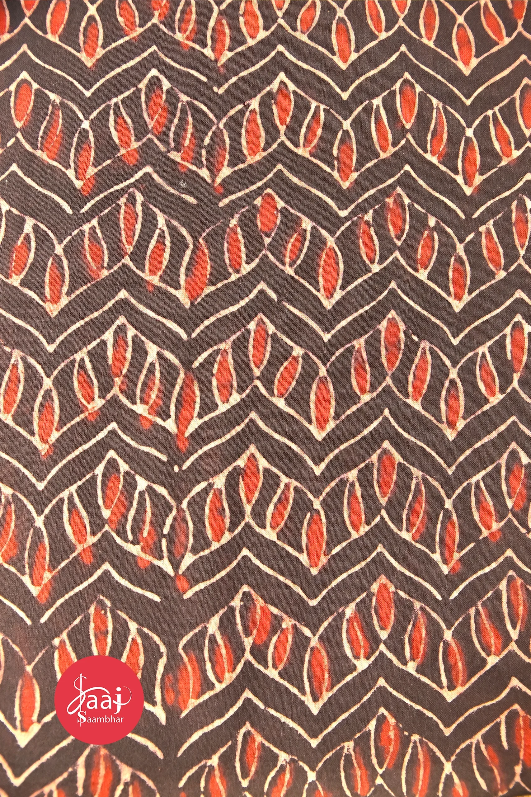 Ajrakh Red & Black Fabrics 02