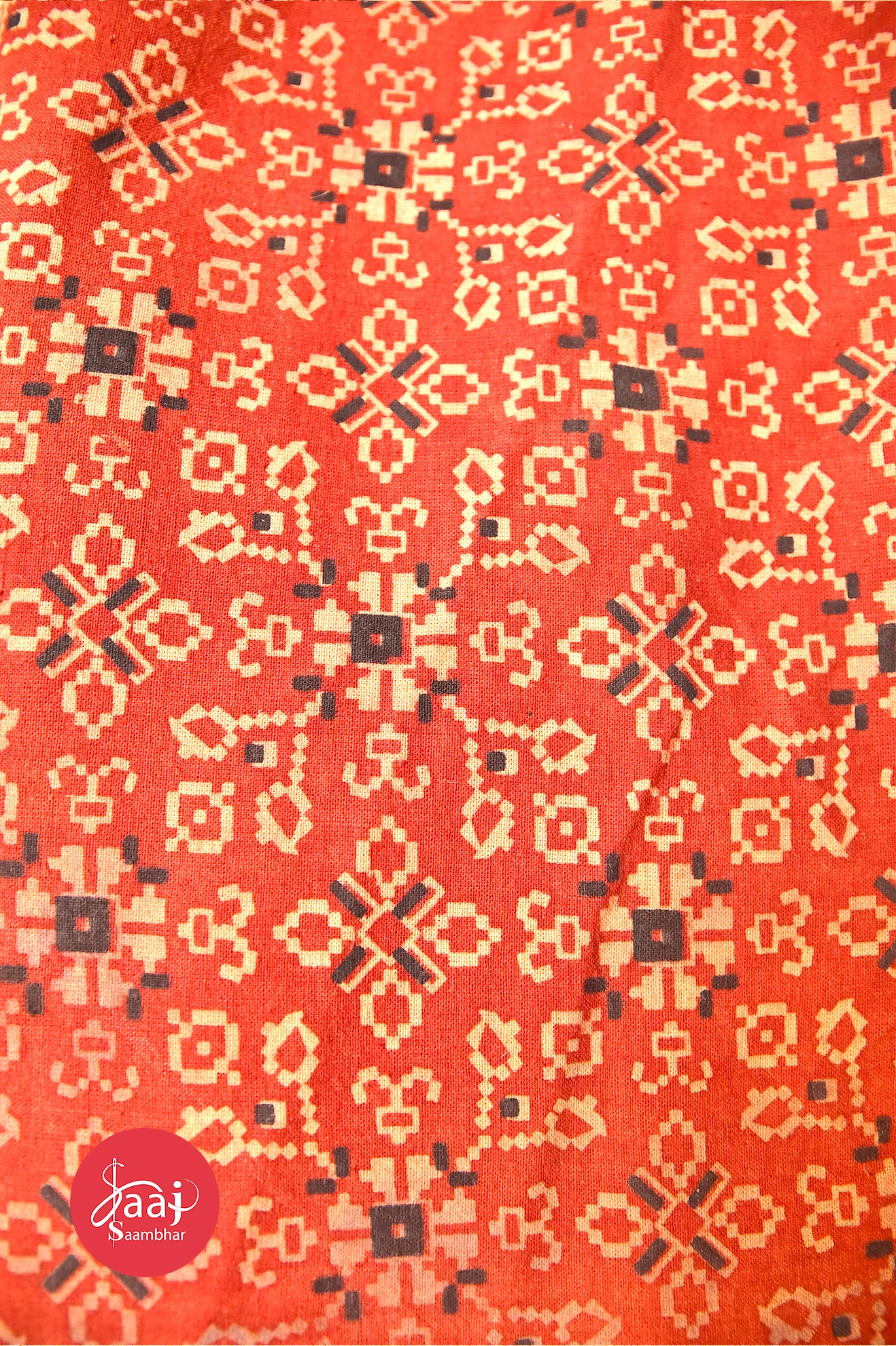 Ajrakh Red & Black Fabrics 03