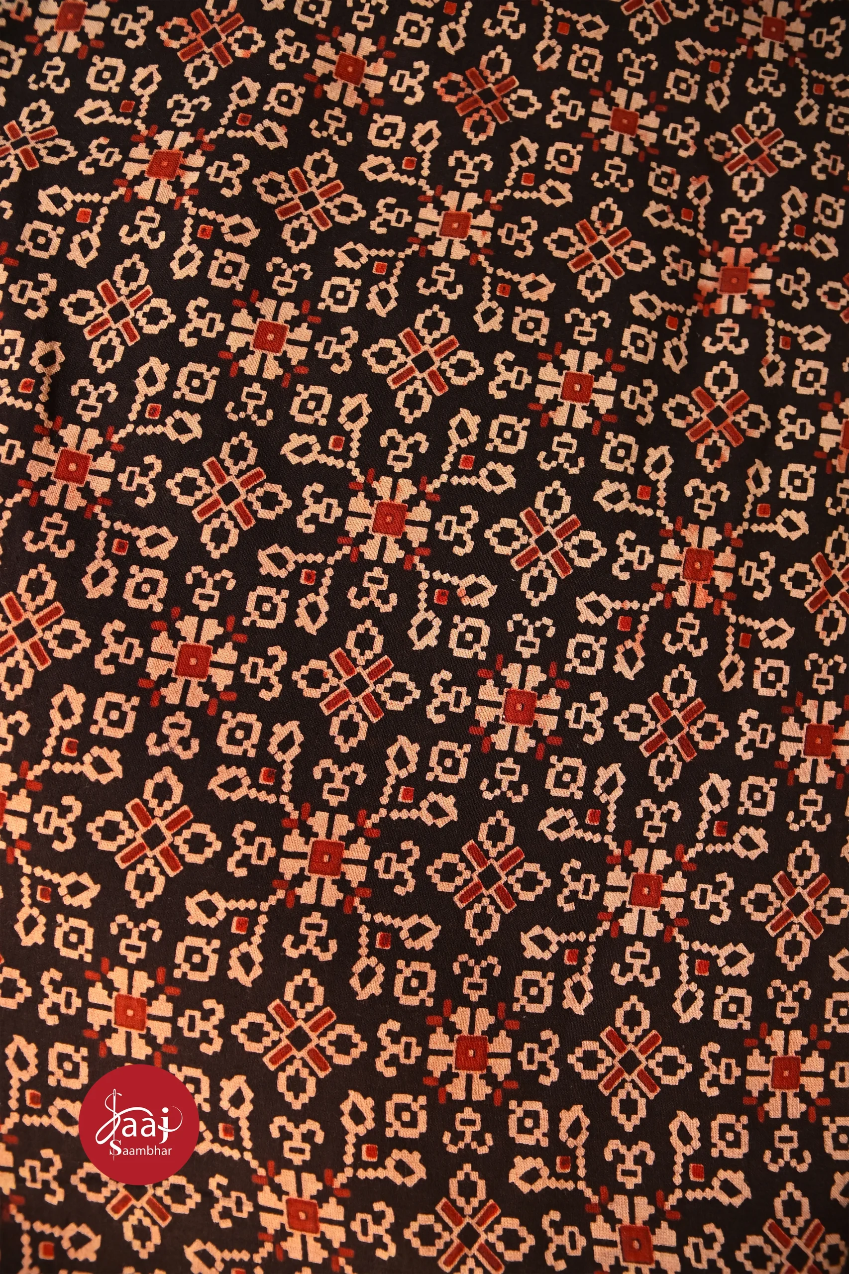 Ajrakh Red & Black Fabrics 04