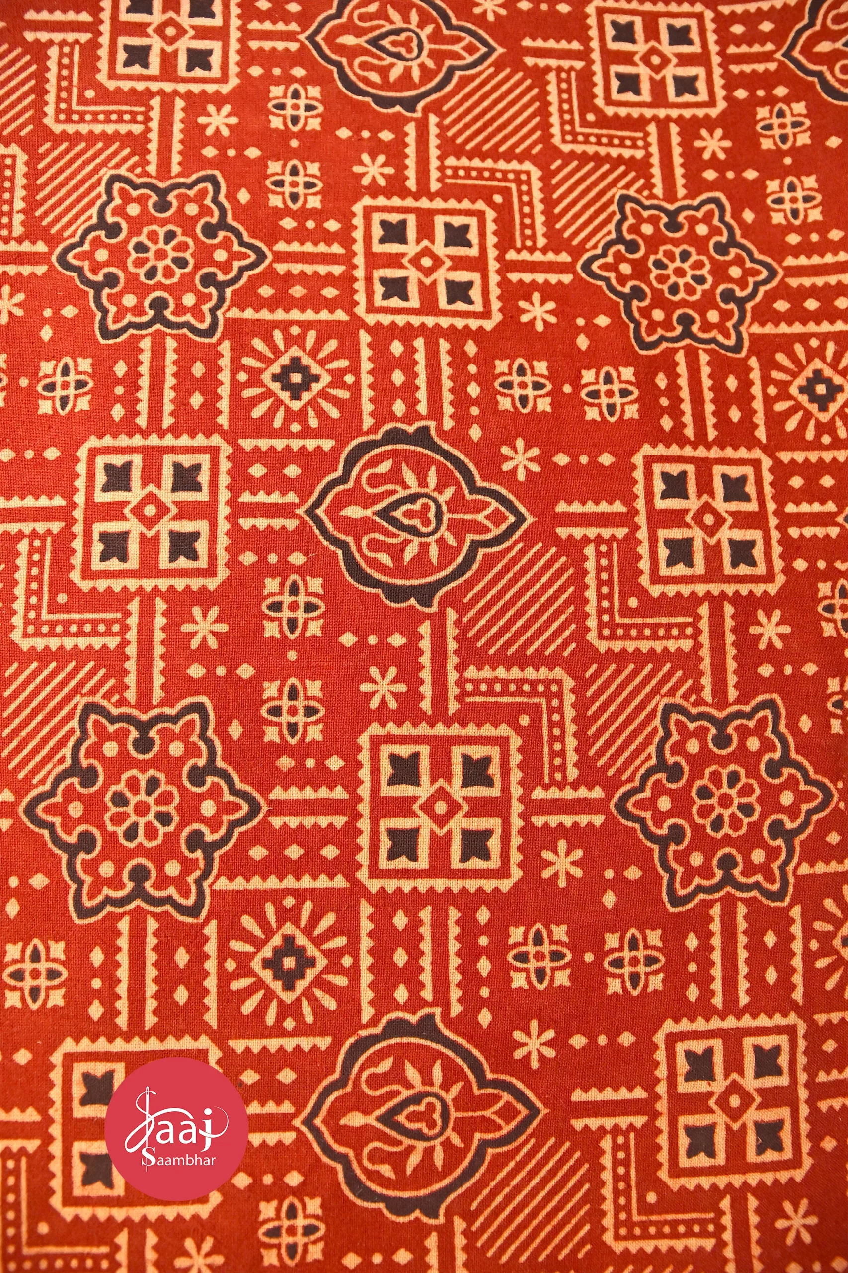 Ajrakh Red & Black Fabrics 05