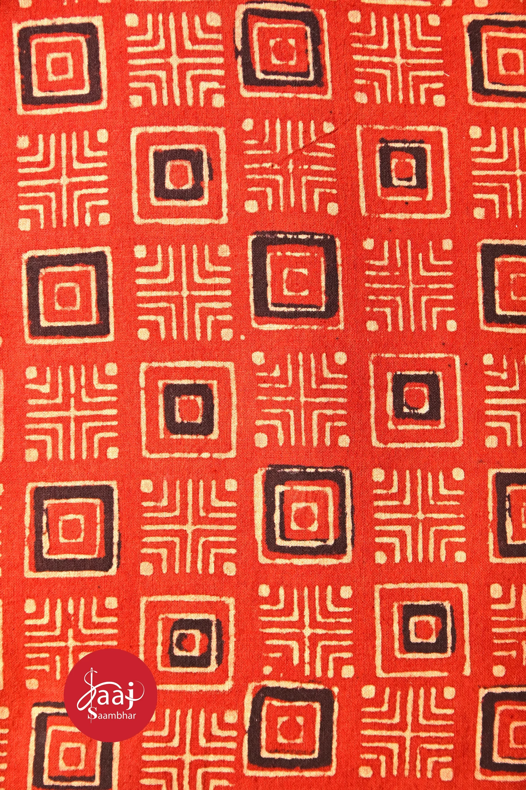 Ajrakh Red & Black Fabrics 09