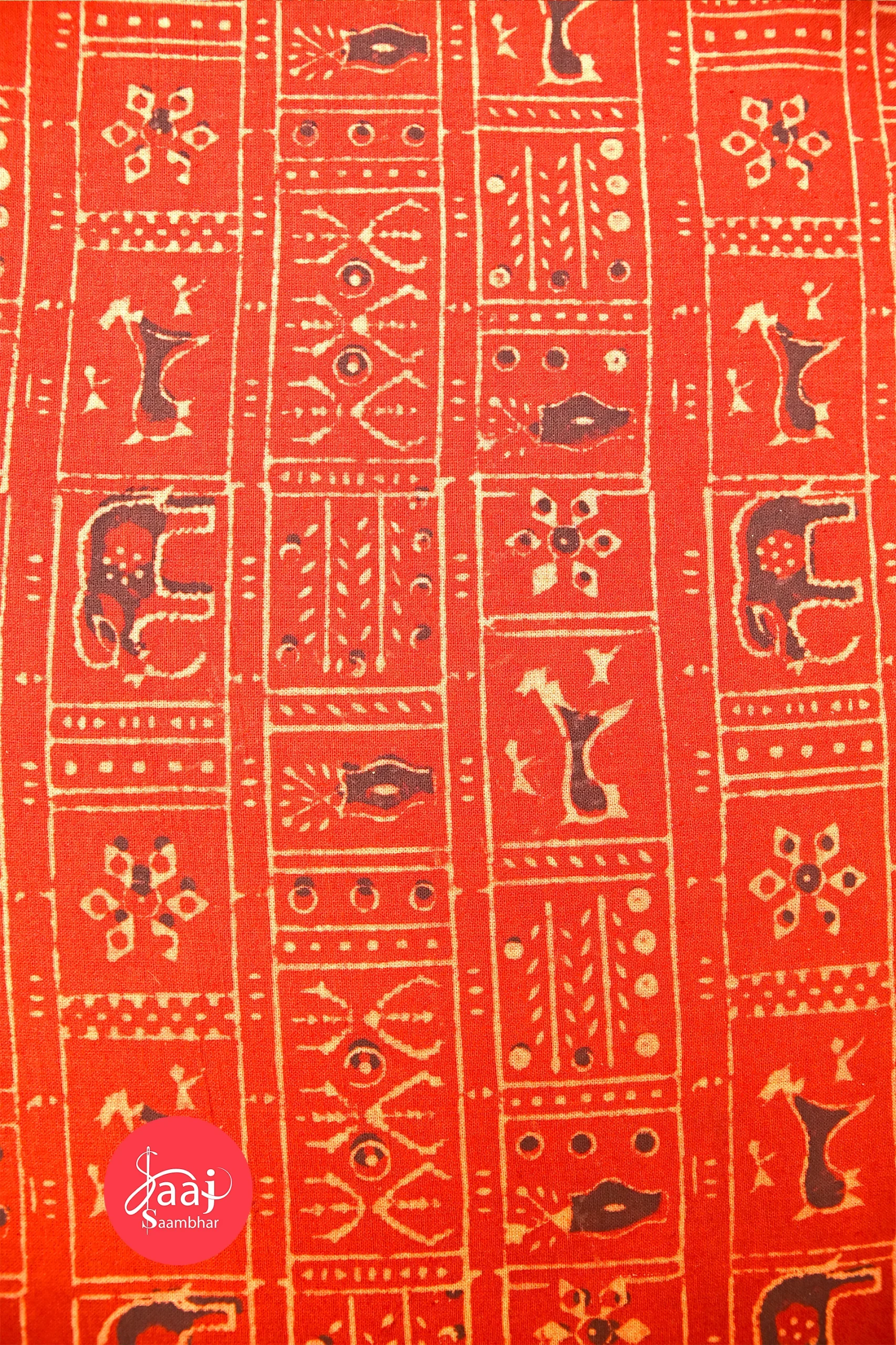 Ajrakh Red & Black Fabrics 13