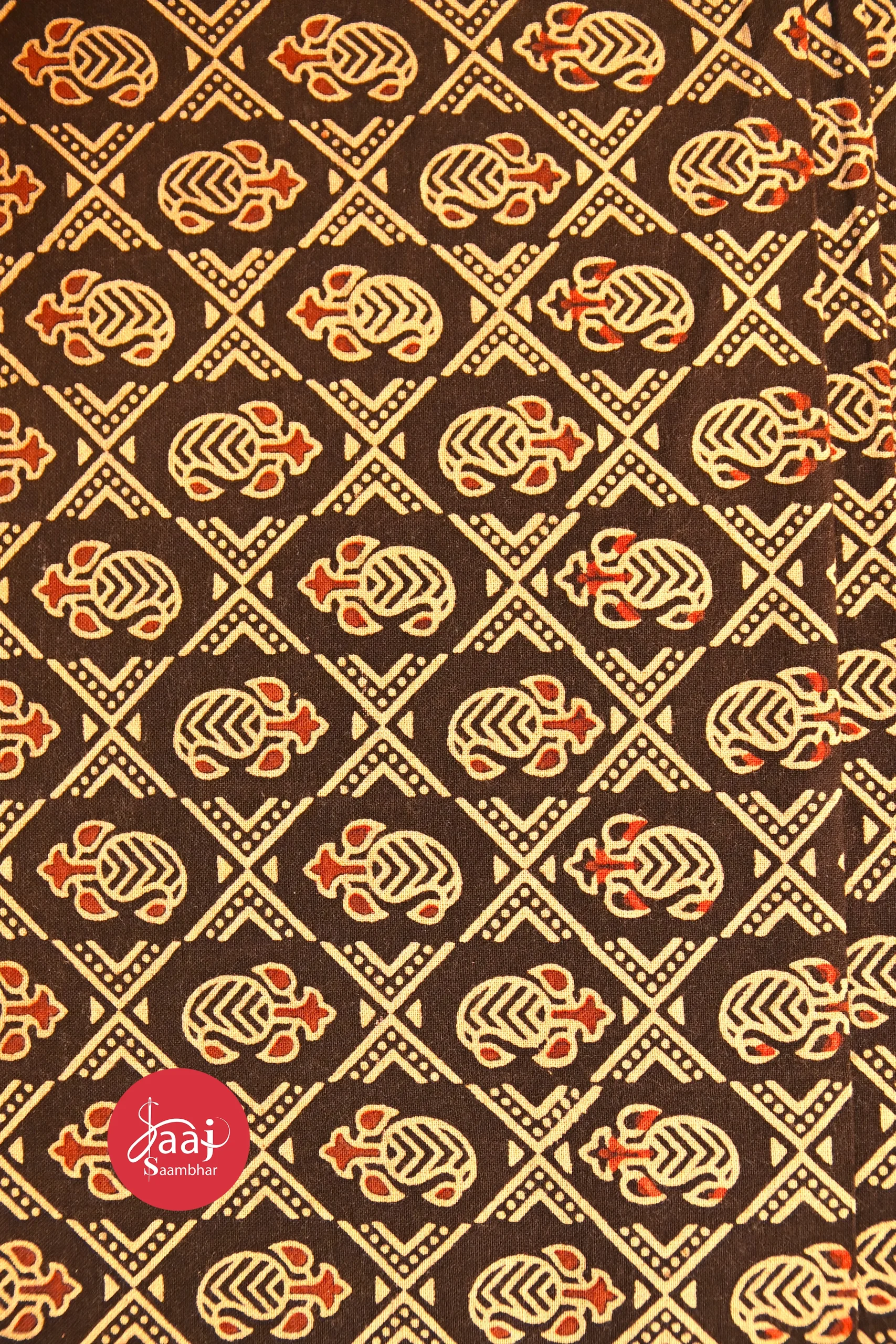 Ajrakh Red & Black Fabrics 14