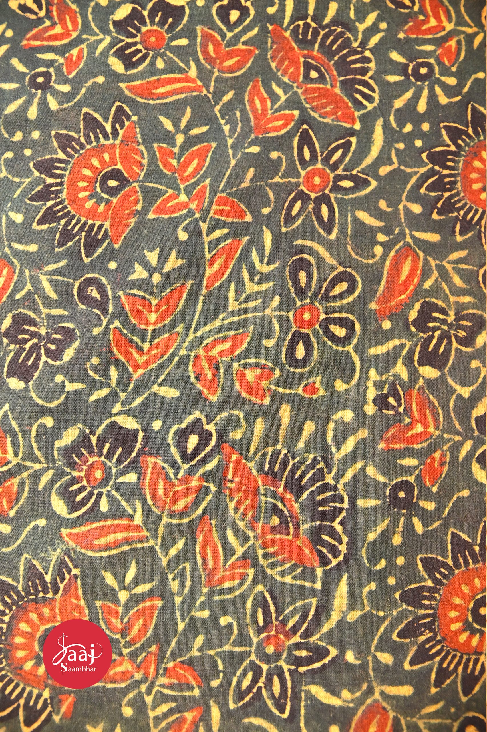 Ajrakh Veg dye Hand Block Fabrics 01