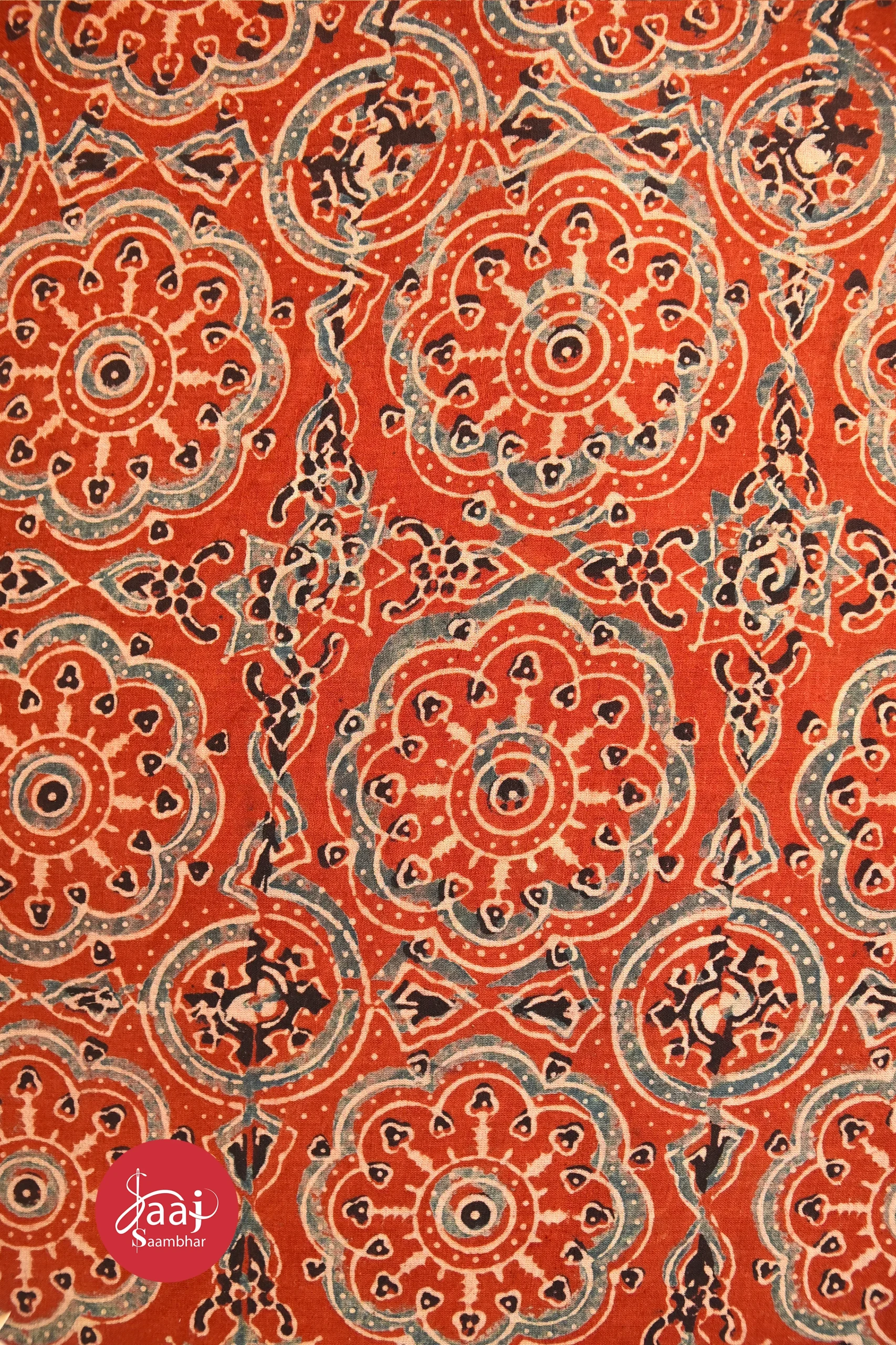Ajrakh Veg dye Hand Block Fabrics 03