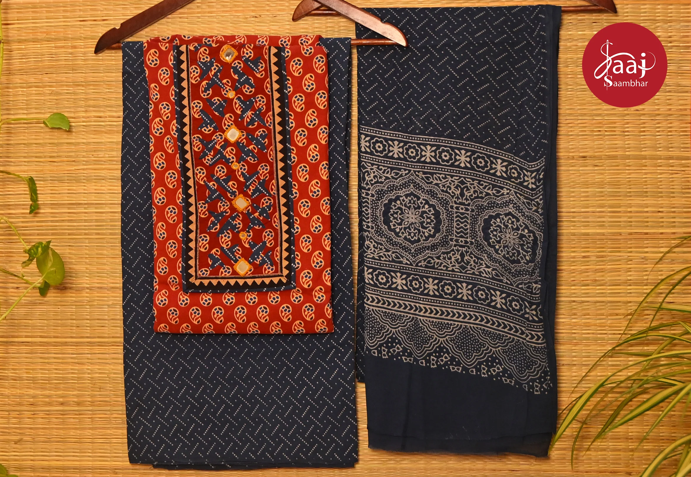 Ajrakh Unstitched dress materials 07