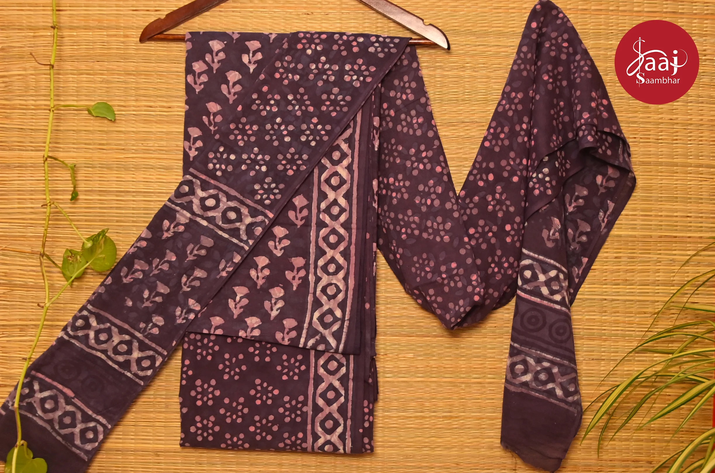 Hand block printed cotton Unstitched dress materials