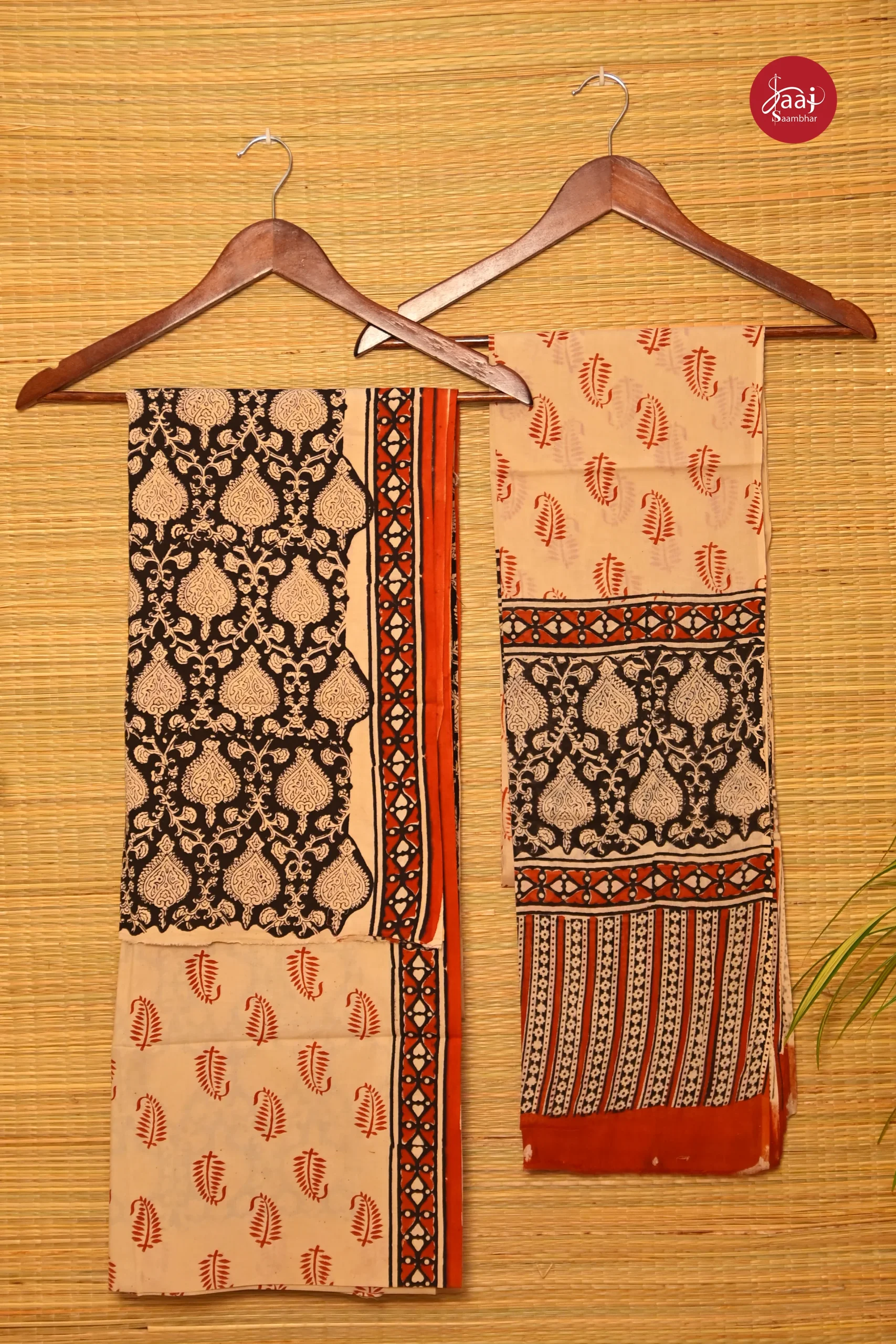 Hand block printed cotton Unstitched dress materials 04