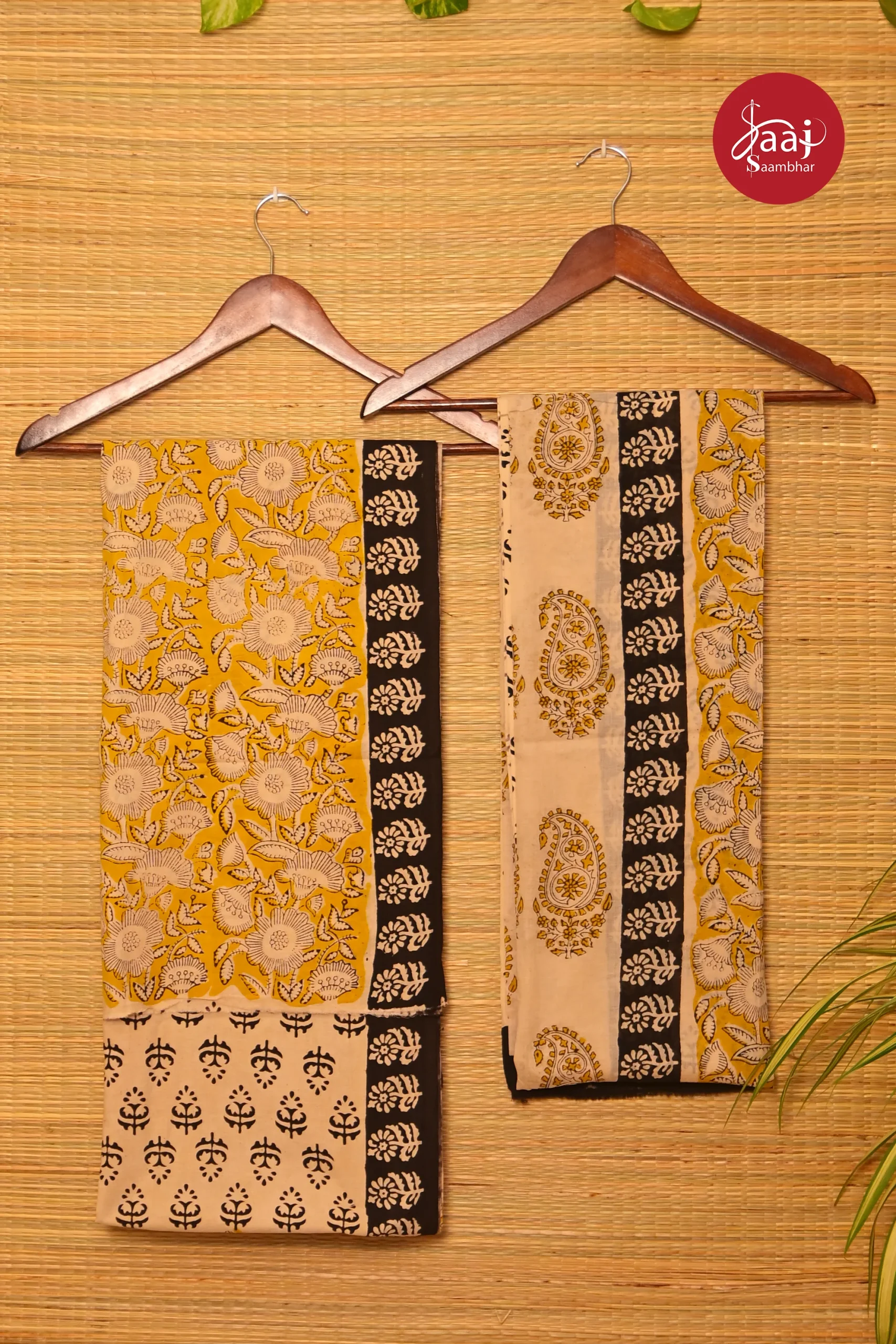 Hand block printed cotton Unstitched dress materials 07