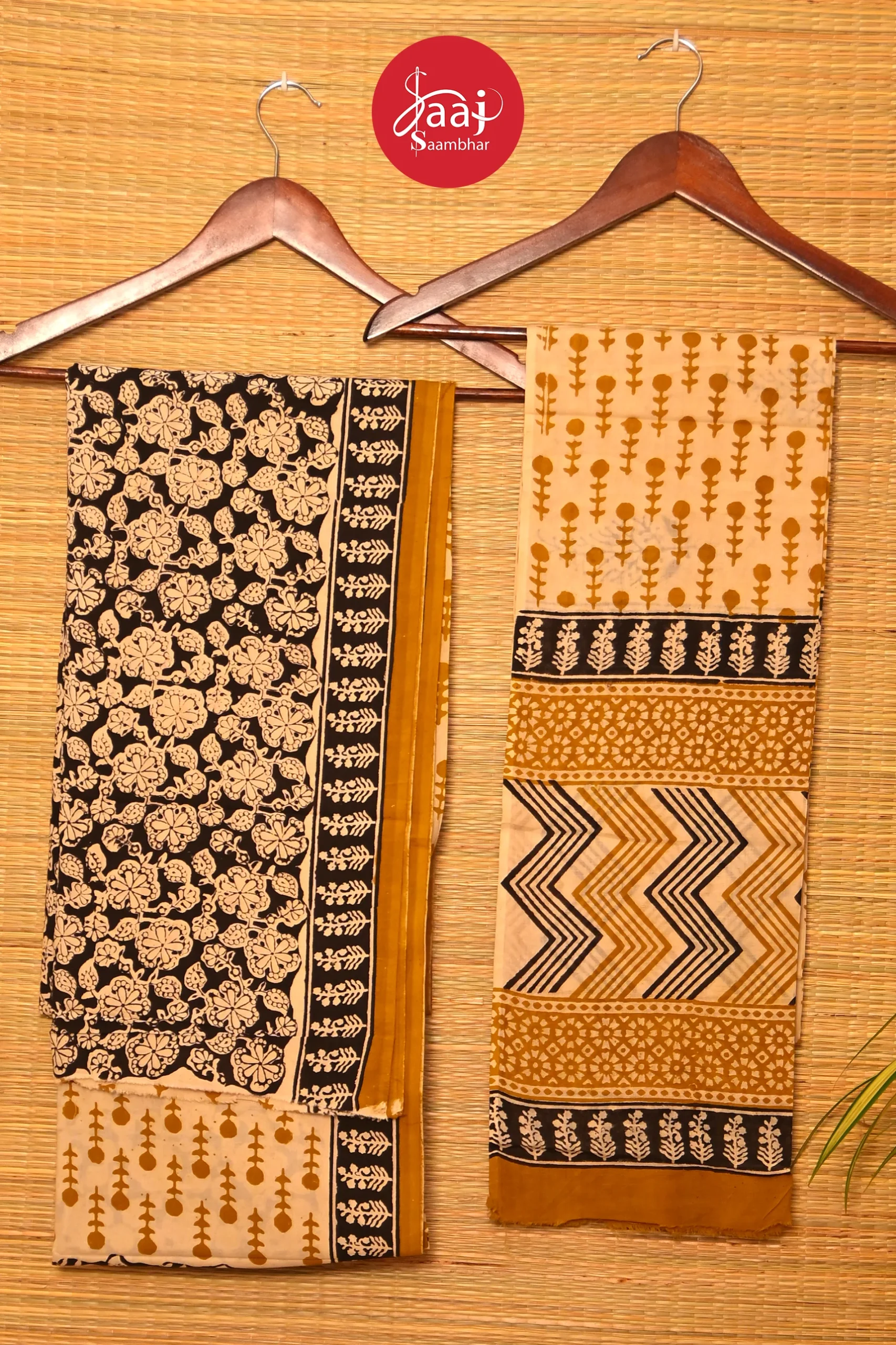 Hand block printed cotton Unstitched dress materials 09