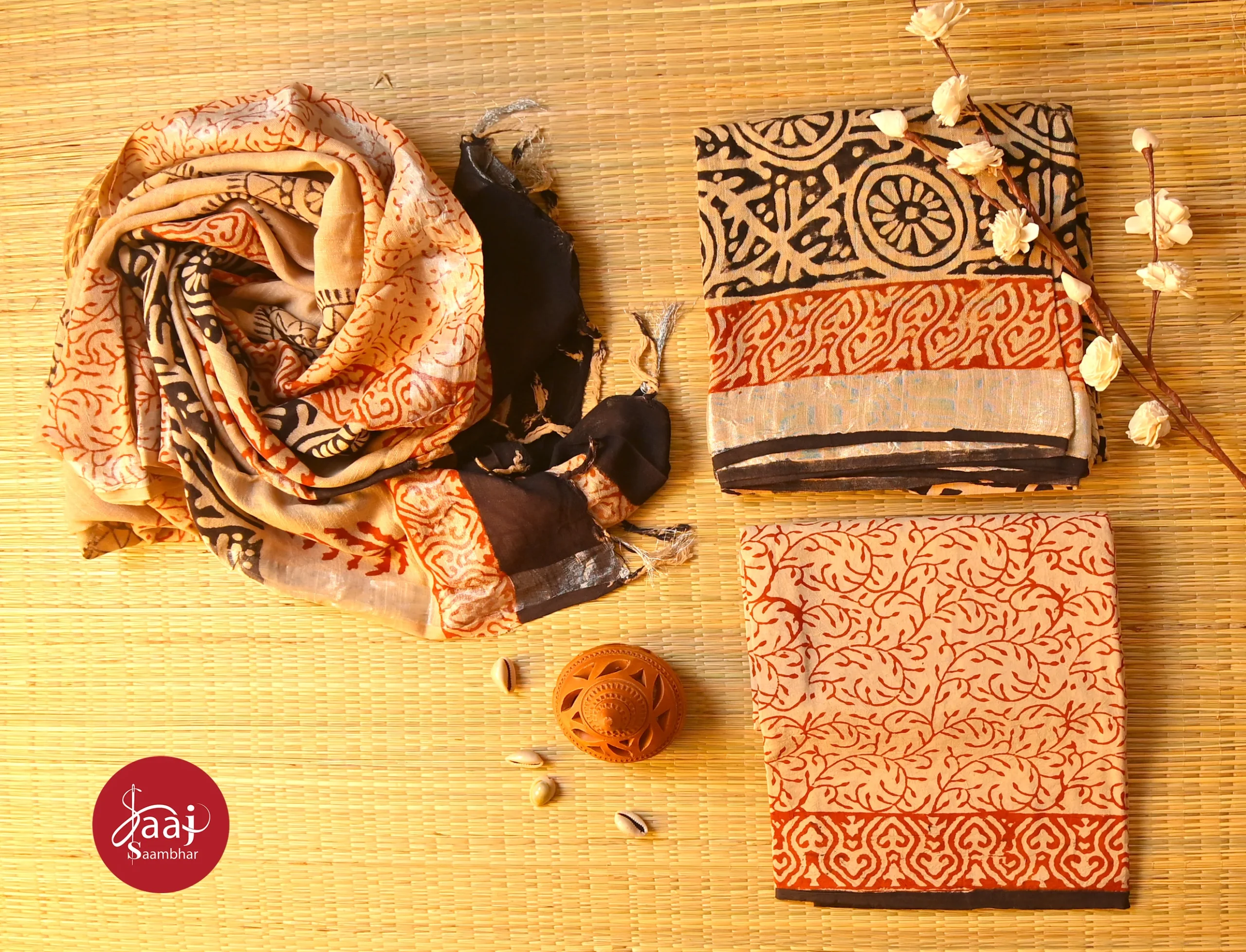 Art Linen Block-Bagru Unstitched Dress Materials 02