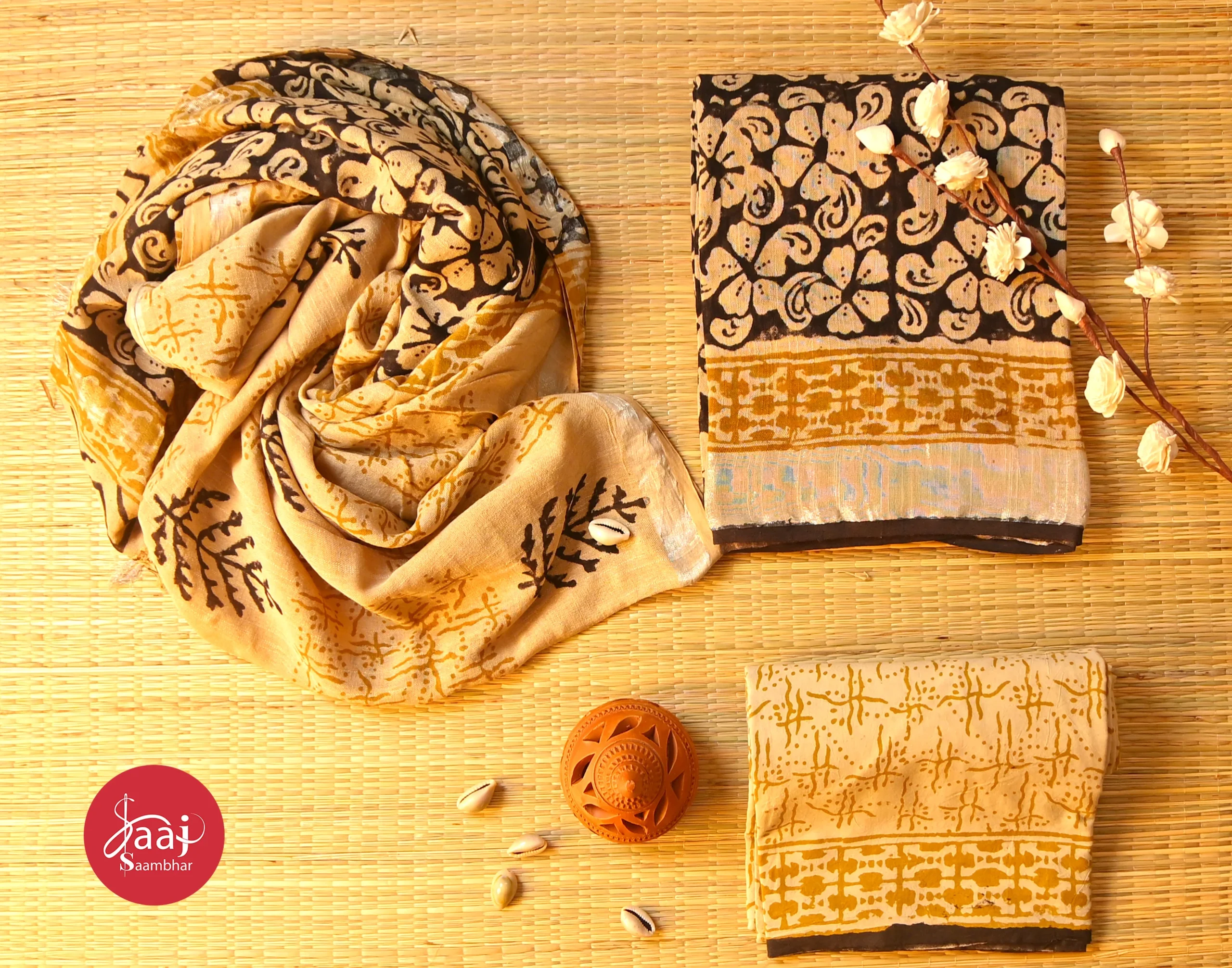 Art Linen Block-Bagru Unstitched Dress Materials 03