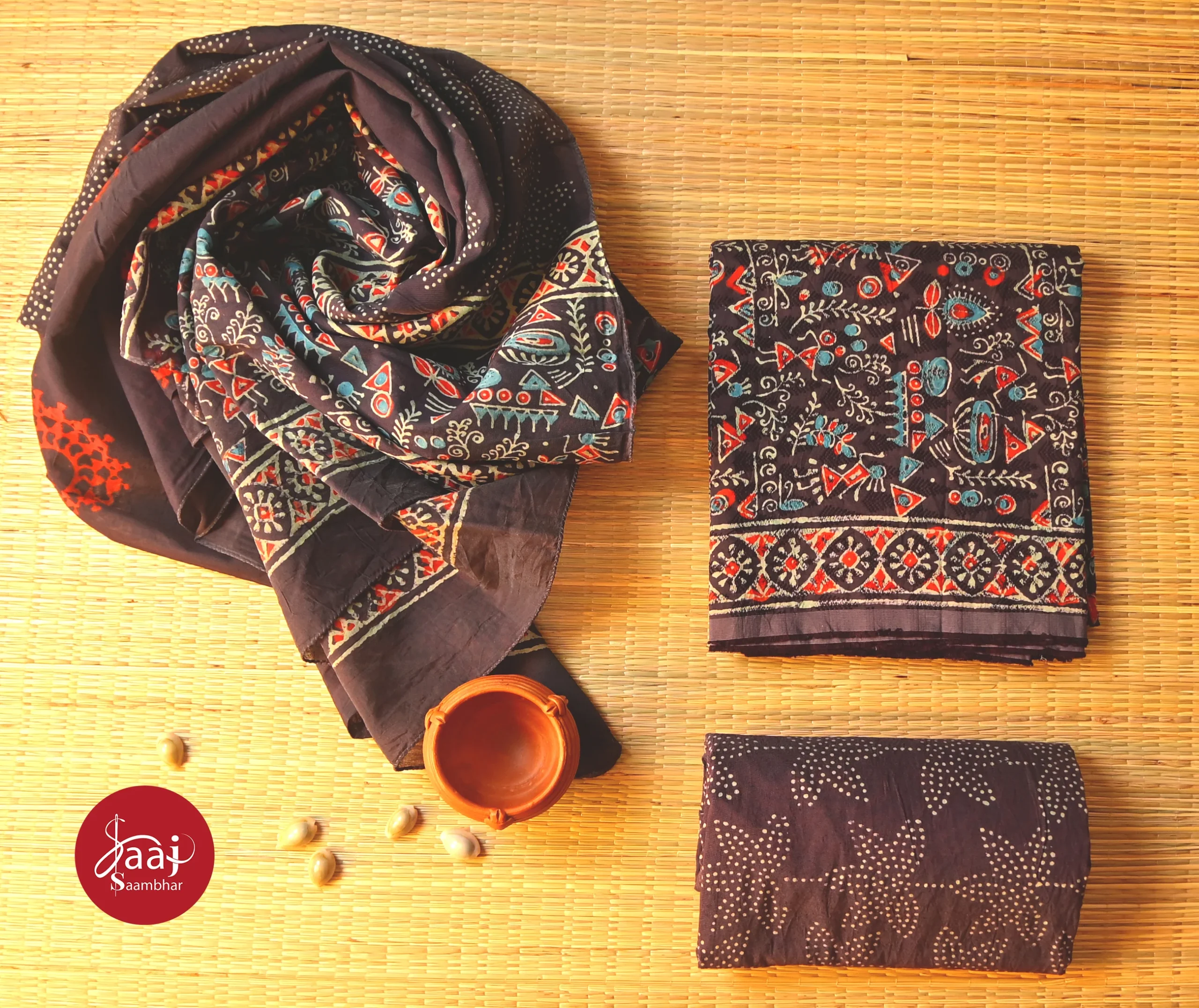 Art Chanderi Block Unstitched Dress Materials