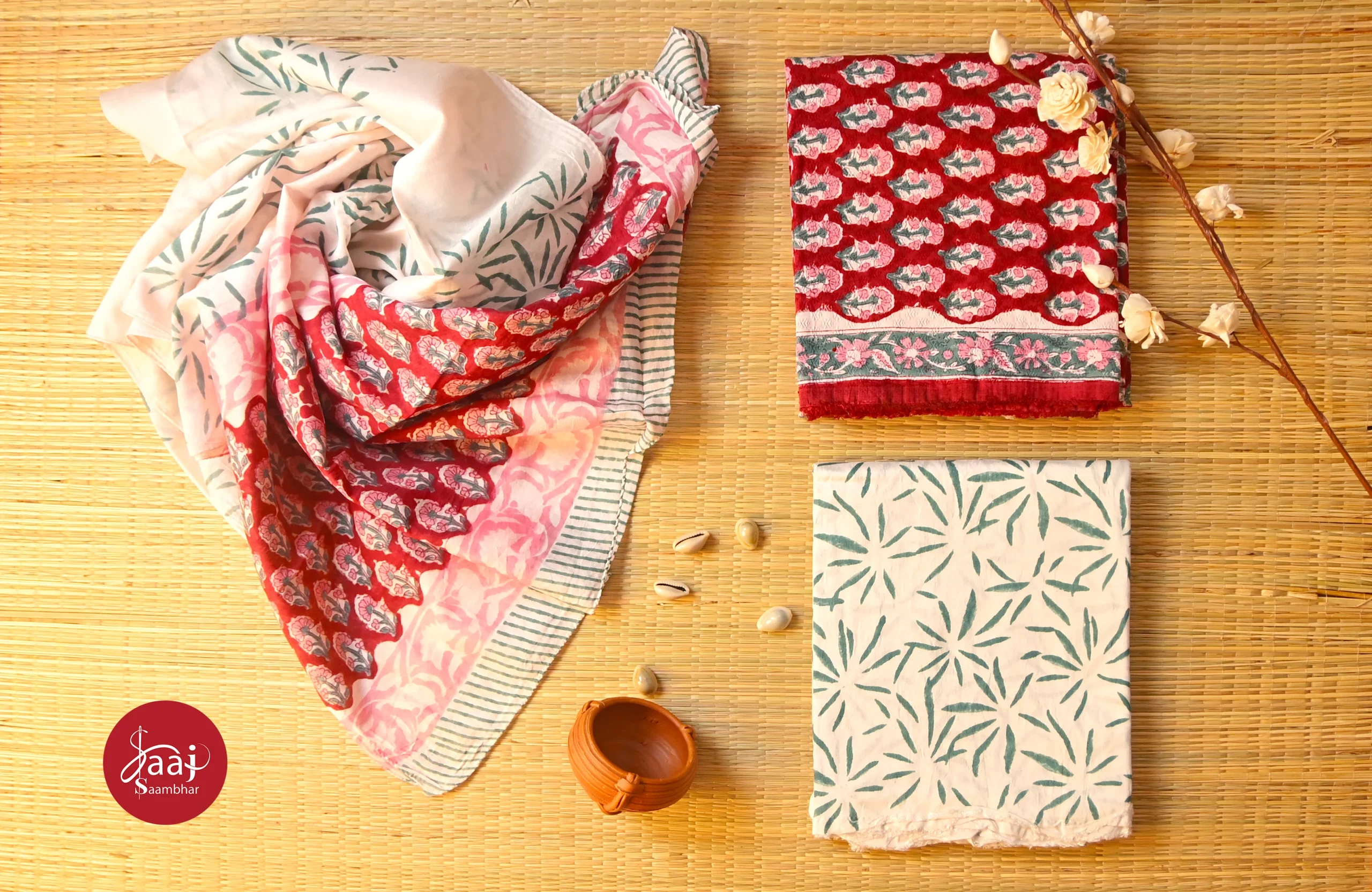 Art Chanderi Block Unstitched Dress Materials 03