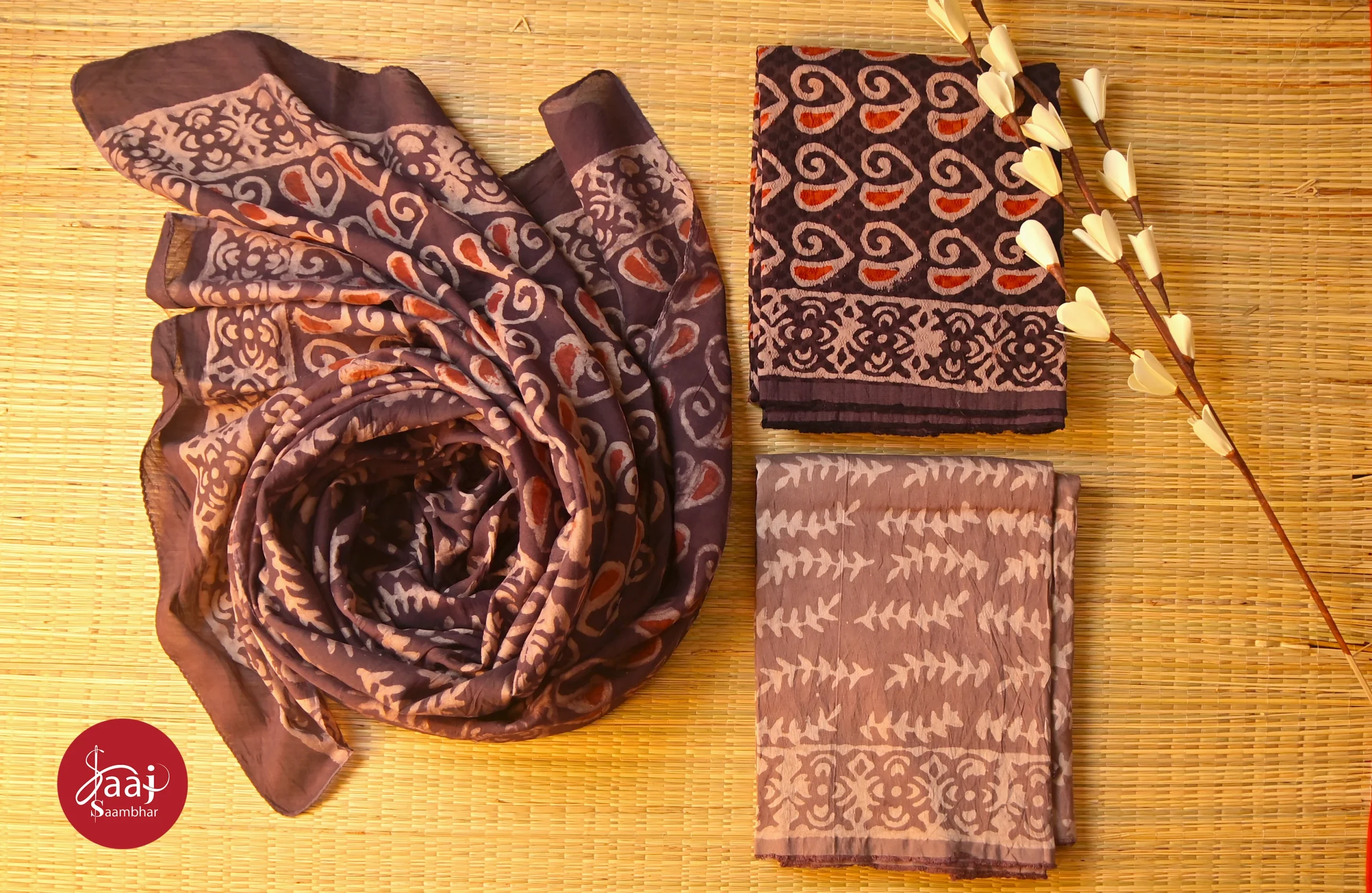 Art Chanderi Block Unstitched Dress Materials 07