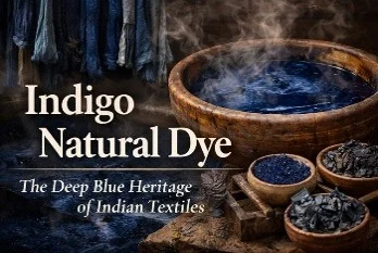 Natural indigo dyed fabric