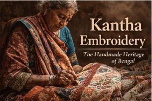 Kantha embroidery textile